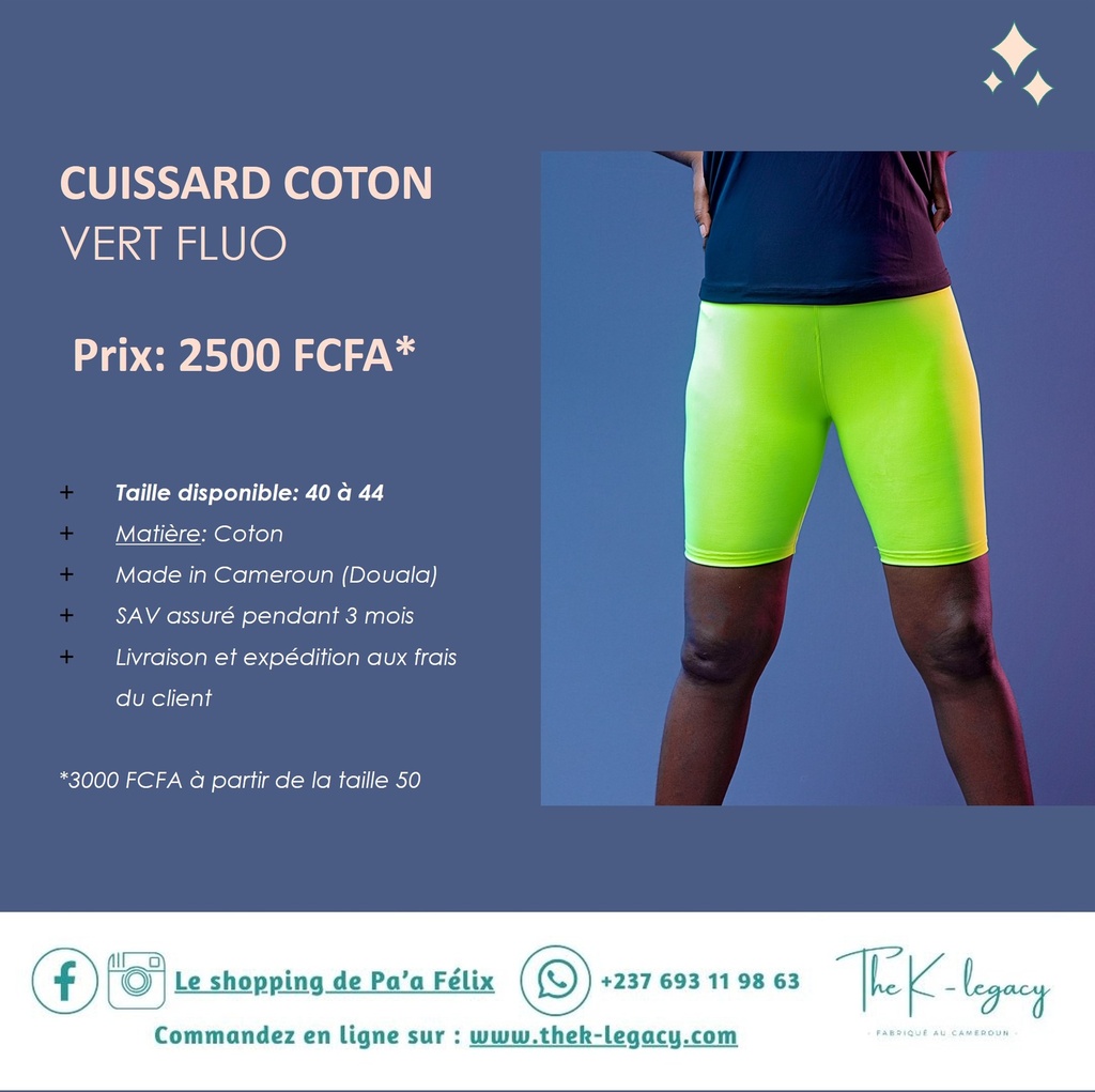 Cuissard Coton Vert Fluo