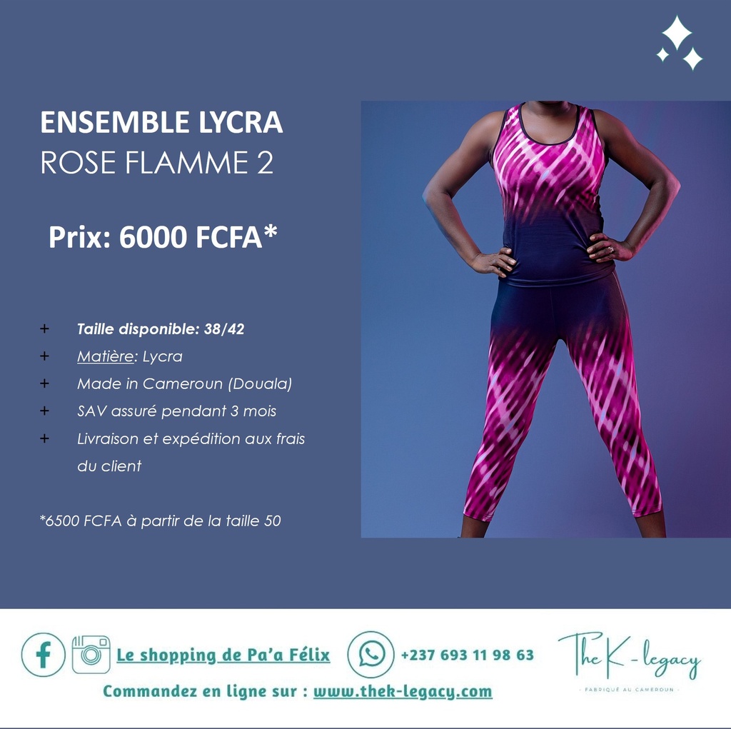 Ensemble Lycra Rose Flamme 2