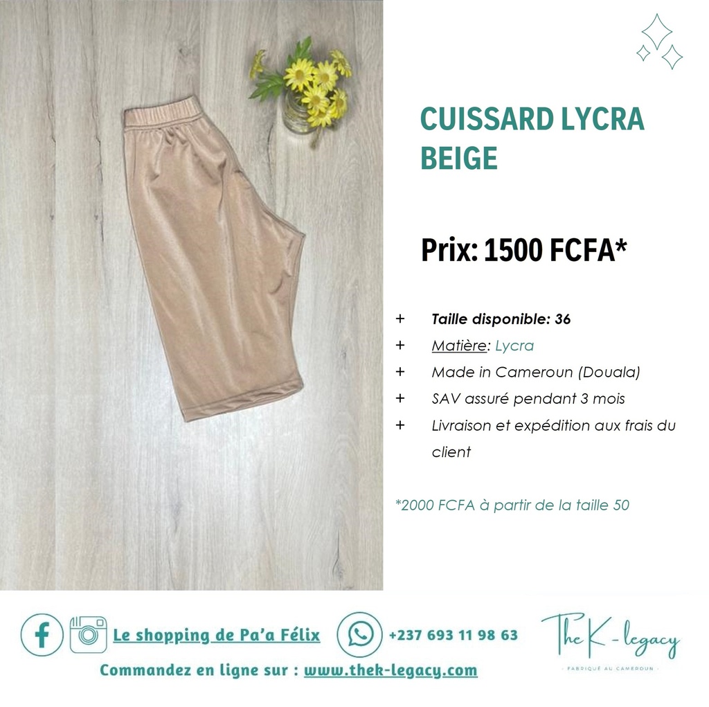 Cuissard Lycra Beige